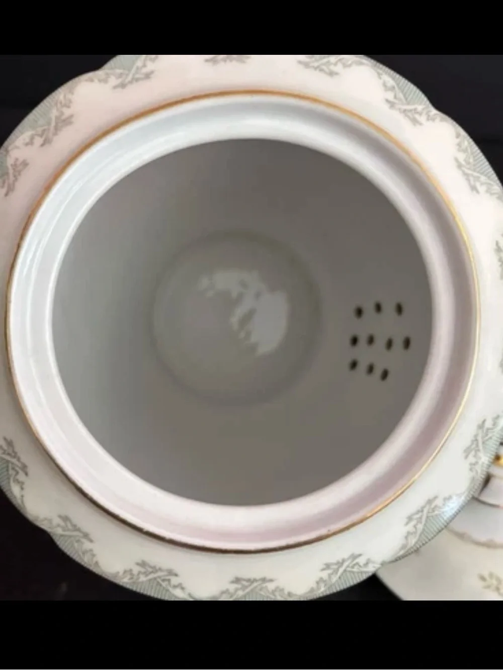 Vintage Porcelain Floral Gold Trim Tea Pot Shabby Chic Cottage Core Tea Party